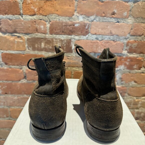 Carpe Diem Distressed Combat Boots – Black Reverse Leather - Picture 9 of 11